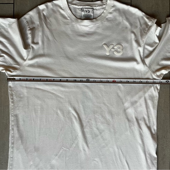 Y-3 Yohji Yamamoto Logo White T Shirt Mens Size L Crewneck Short Sleeve Designer - Picture 11 of 12